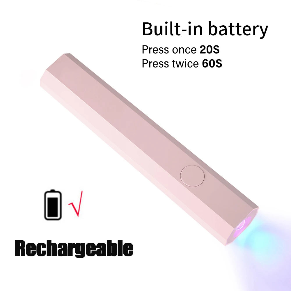 YIKOOLIN Handheld Nail Lamp UV LED Nail Light for Curing All Gel Polish USB Rechargeable Quick Dry Manicure Machine Nail Art