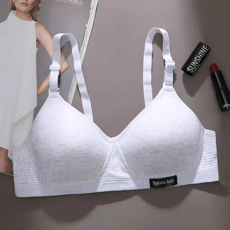 Women Cotton Underwear AB Cup Bra Wireless Gathered Comfort V Brassiere Push Up Lingerie Bralette Girls Seamleass Sports Bras