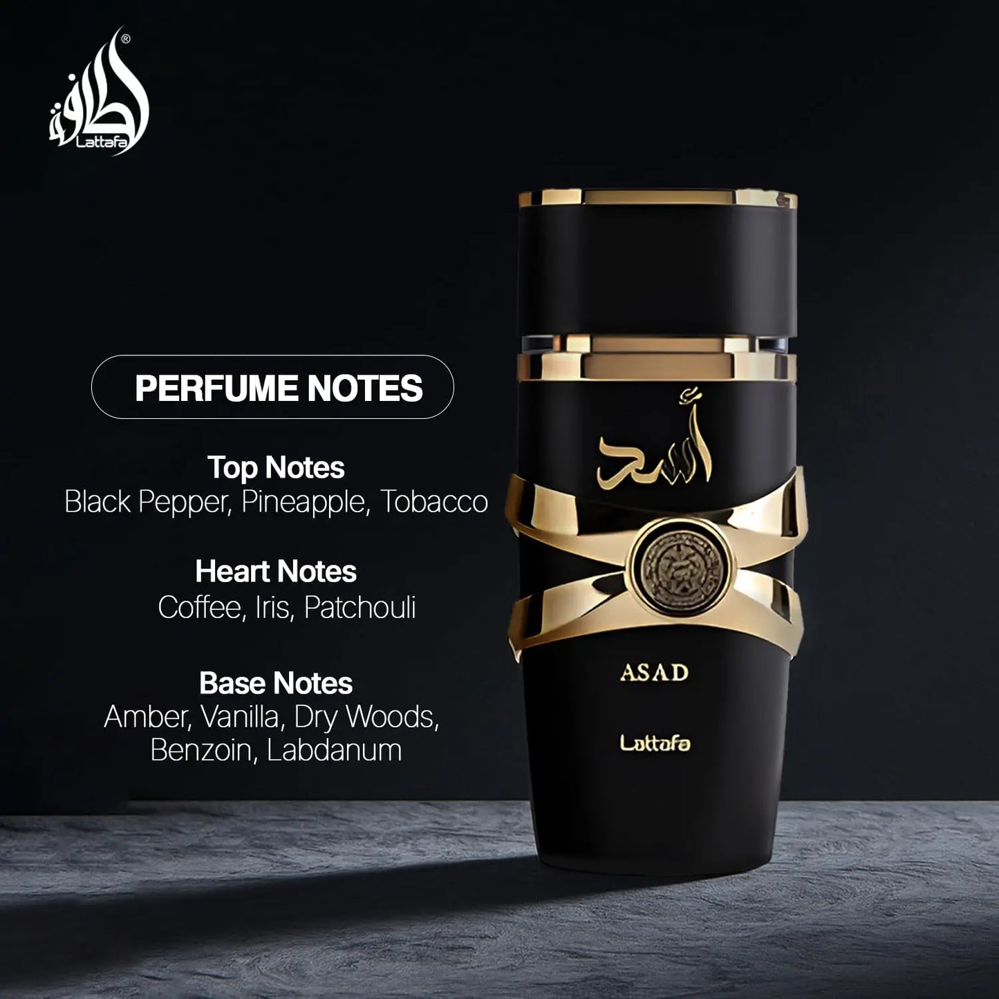 Lattafa Perfumes Asad for Unisex Eau De Parfum Spray 3.4 Ounce
