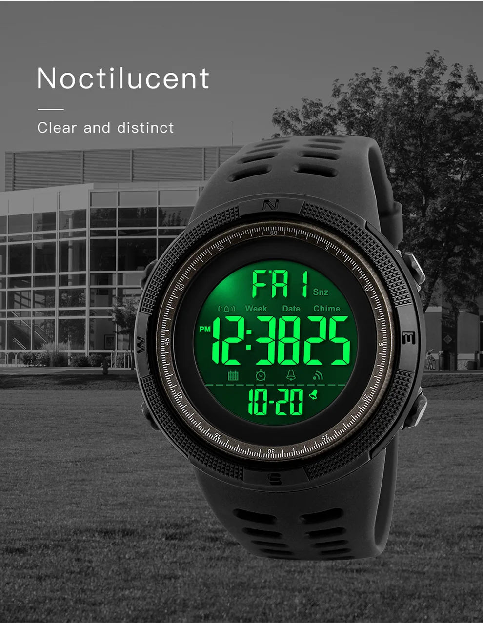 SKMEI  Fashion  Men Multifunction WatchesOutdoor Sport Watch  Alarm Clock Chrono 5Bar Waterproof Digital Watch reloj hombre 1251