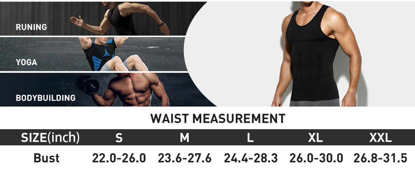 Men Compression Body Shaper Vest Seamless Slimming Tank Top Waist Trainer Belly Control Undershirt Shapewear Weight Loss Shirt
