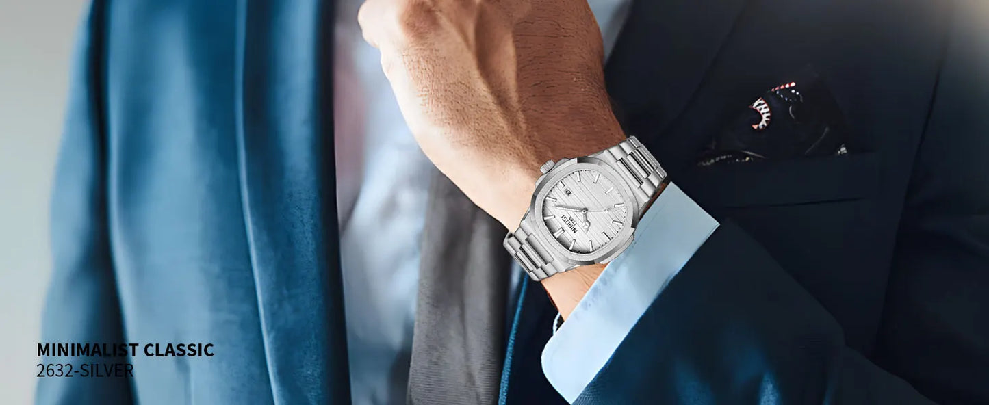2025 New Luxury Men Quartz Watches 30M Waterproof Automatic Date Watch Man Stainless Steel Sport Chronograph Watch for Men Clock