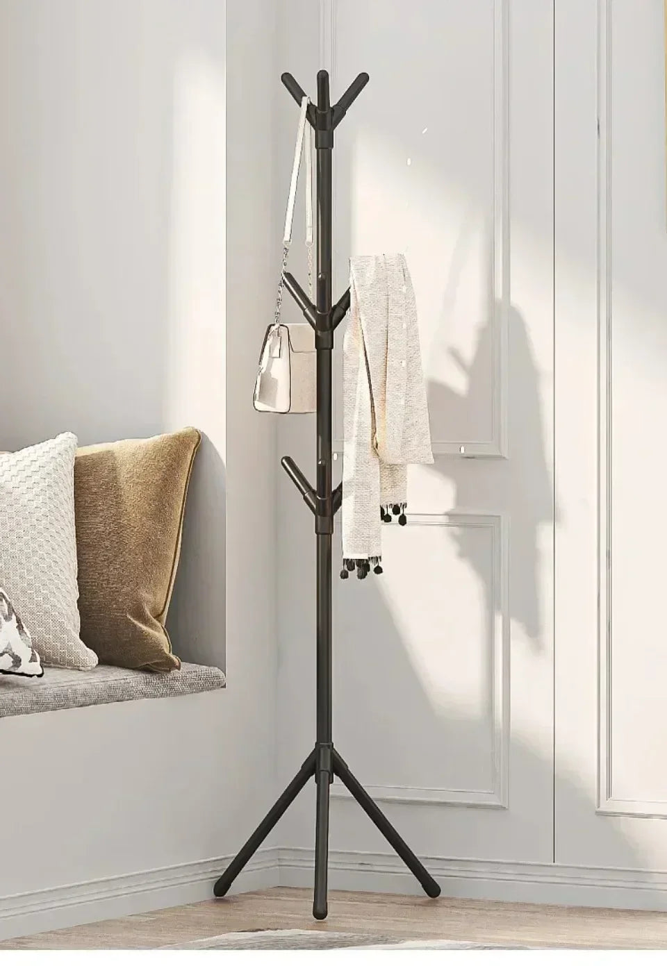 Tree Branch Coat Rack – Floor‑to‑Ceiling Freestanding Clothes & Hat Holder with Hooks for Bedroom, Entryway, Living Room