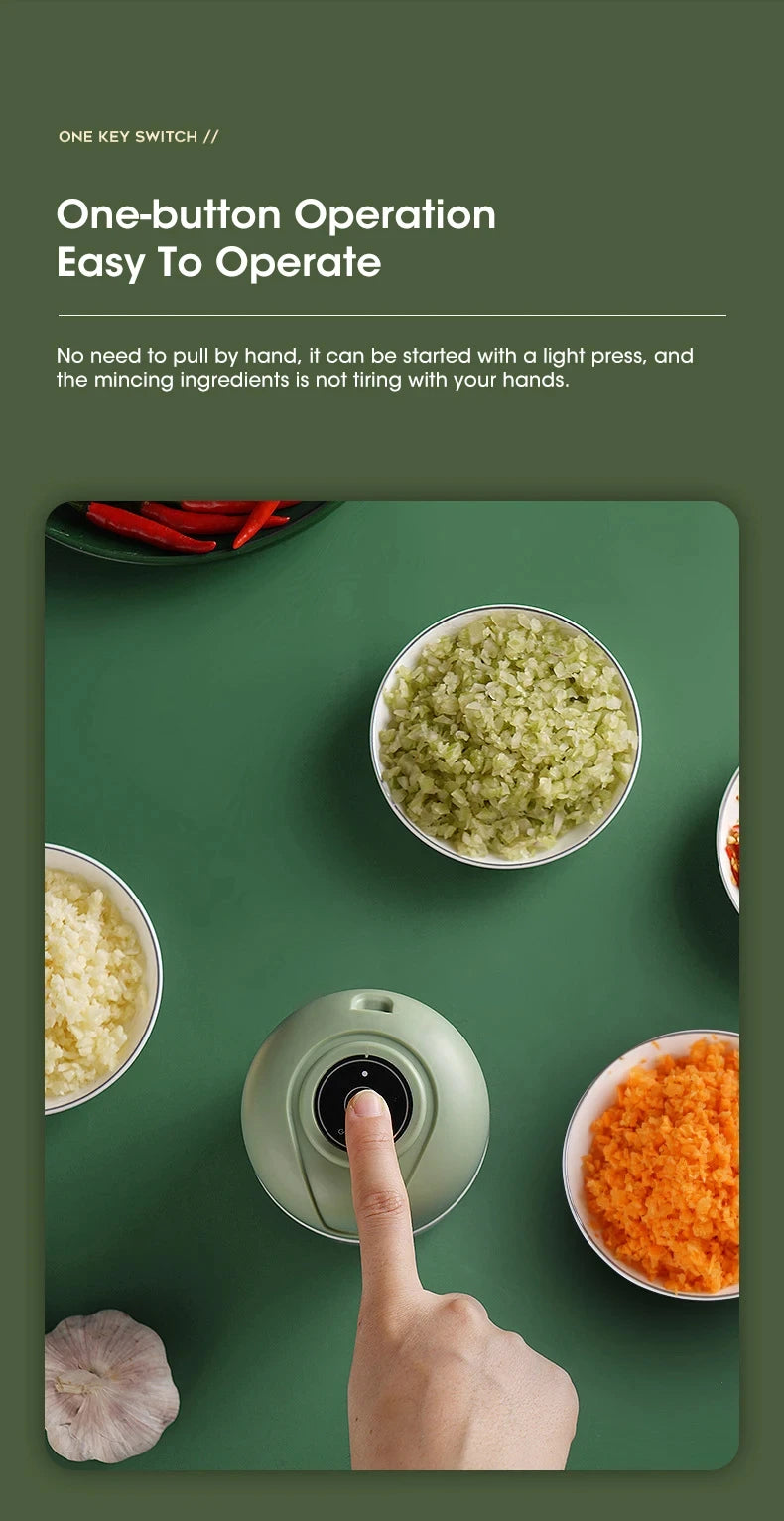 USB Portable Meat Grinder Vegetable Chopper for Kitchen Gadgets 250ml Garlic Masher Crusher Electric Kitchen Food Chopper