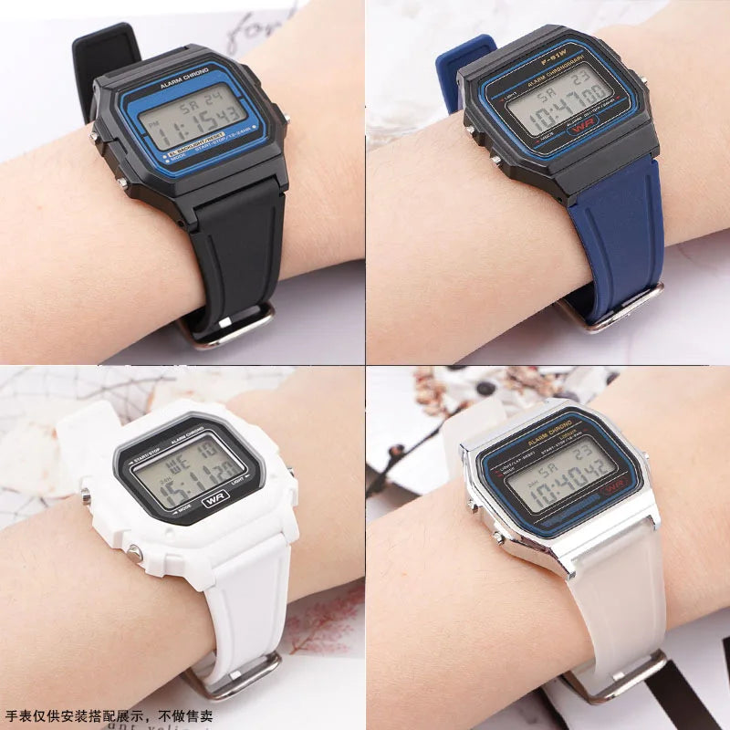 Sport LED Digital Watches for Men, Simple Small Square Dial, Electronic Watch, Silicone Band, Casual Fashion