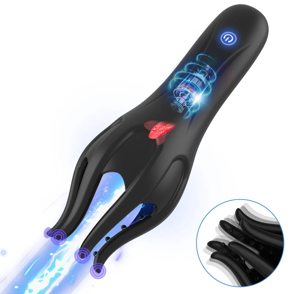 Glans Trainer for Men Powerful Vibrating Penis G Spot Masturbator Soft Fingertip Prolong Endurance Massage Vibrator Erotic Toys