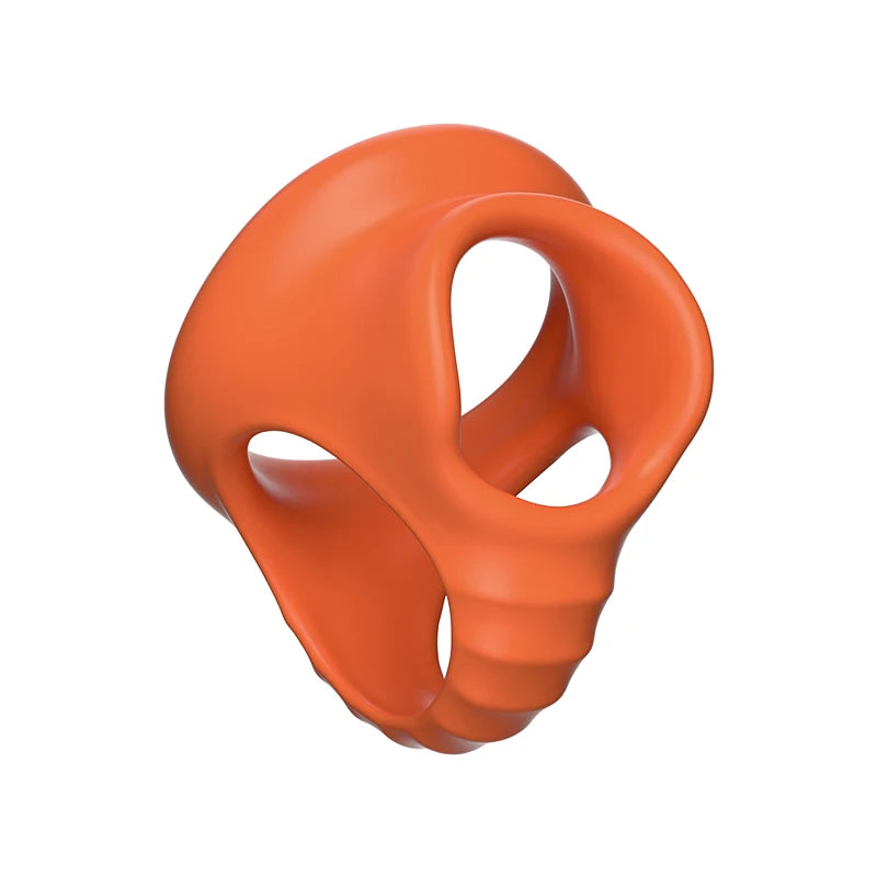 Reusable Silicone Penis Ring Delay Ejaculation Ball Scrotum Stretcher Triple Cockring Testicle Semen Lock BDSM Sex Toy for Men