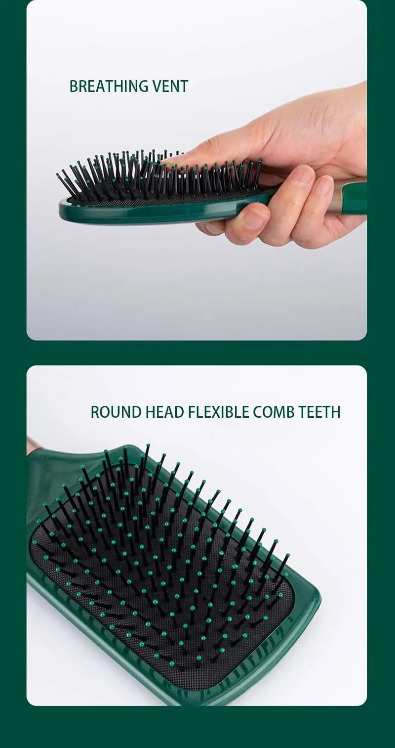 Oval Round Scalp Massage Air Cushion Comb, Anti-Static Exfoliating Salon SPA Hair Styling Tool