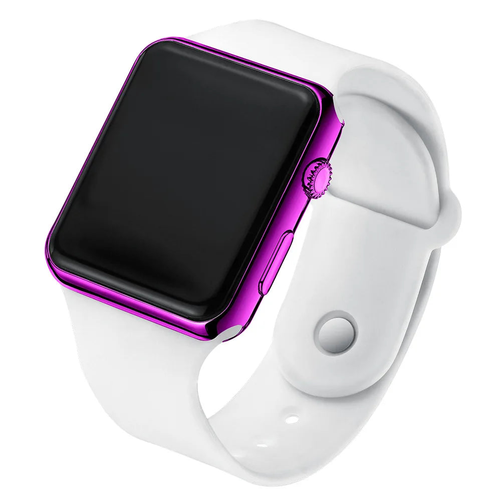 Simple Digital Watch for Men Women Fashion Sport LED Electronic Watch Black Silicone Wristband Casual Mens Watch Reloj Hombre