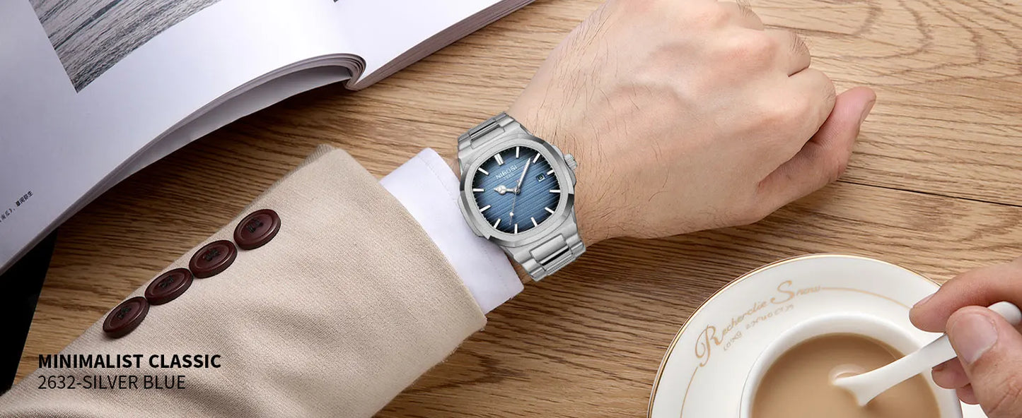 2025 New Luxury Men Quartz Watches 30M Waterproof Automatic Date Watch Man Stainless Steel Sport Chronograph Watch for Men Clock