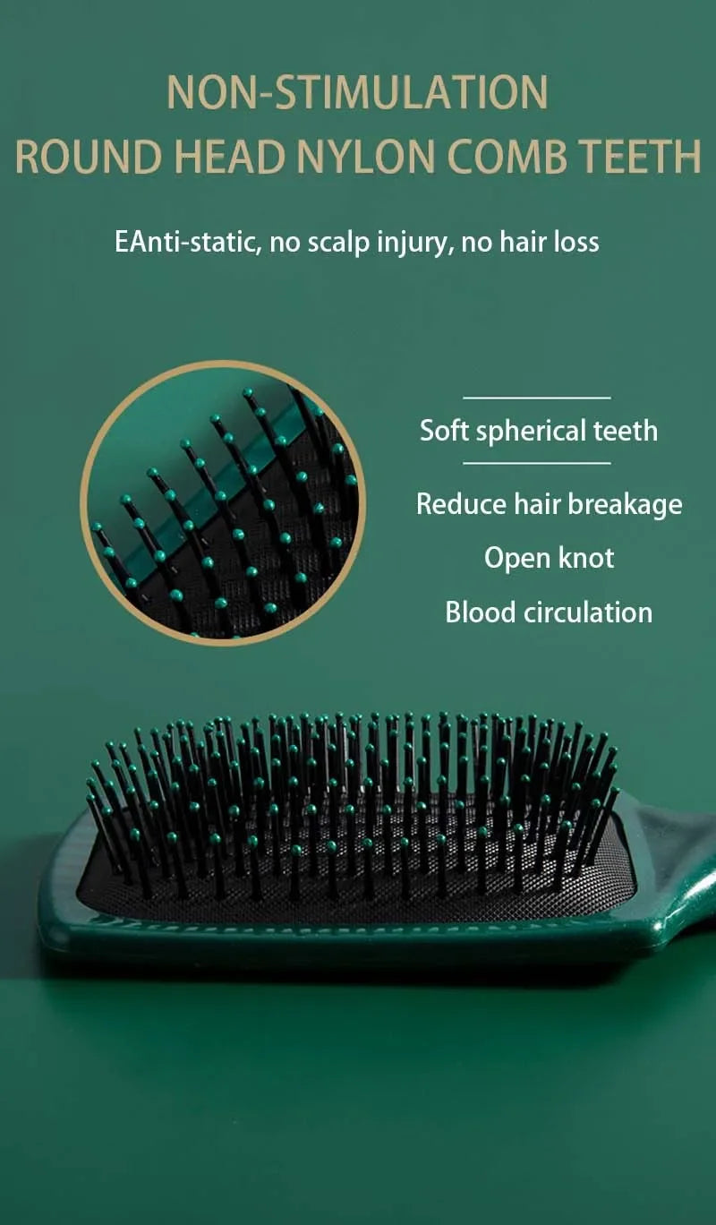 Oval Round Scalp Massage Air Cushion Comb, Anti-Static Exfoliating Salon SPA Hair Styling Tool
