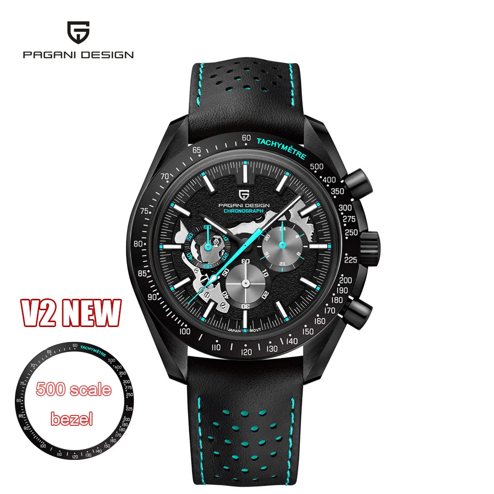 2025 New PAGANI DESIGN Moon Mens Quartz Watches Men Luxury Watch For Man Chronograph AR Sapphire Mirror Sports Waterproof Gift