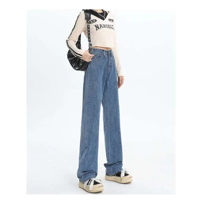 New Autumn And Winter Styles Suitable For All Seasons Basic Jeans For Women High Waist Retro Wide Leg Versatile And Casual Jeans