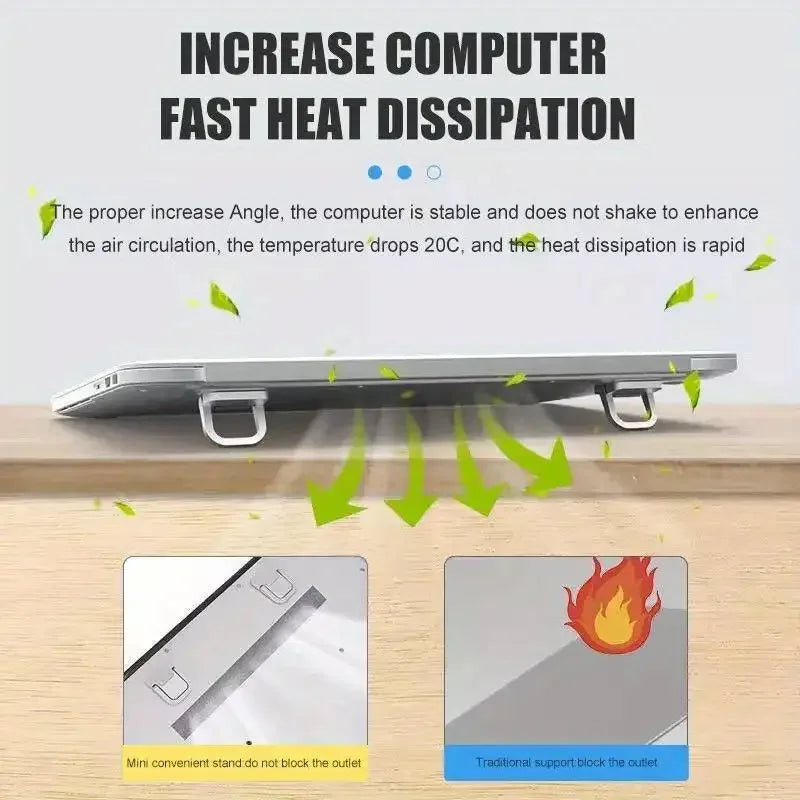 2pcs/Set Laptop Stand for Computer Keyboard Stand Riser Aluminum Mini Portable Laptop Stands for Notebook