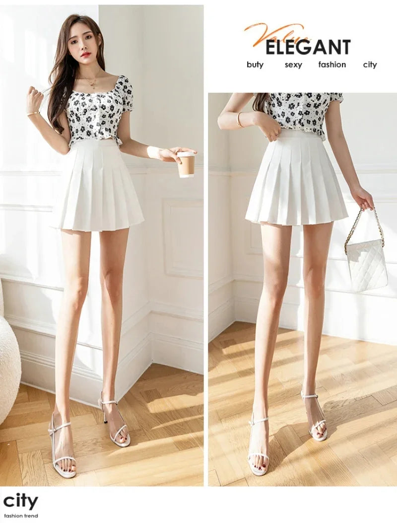 2024 falda blanca con volantes para mujer, falda de verano de cintura alta con cremallera para chica bailando JK, ropa barata, m