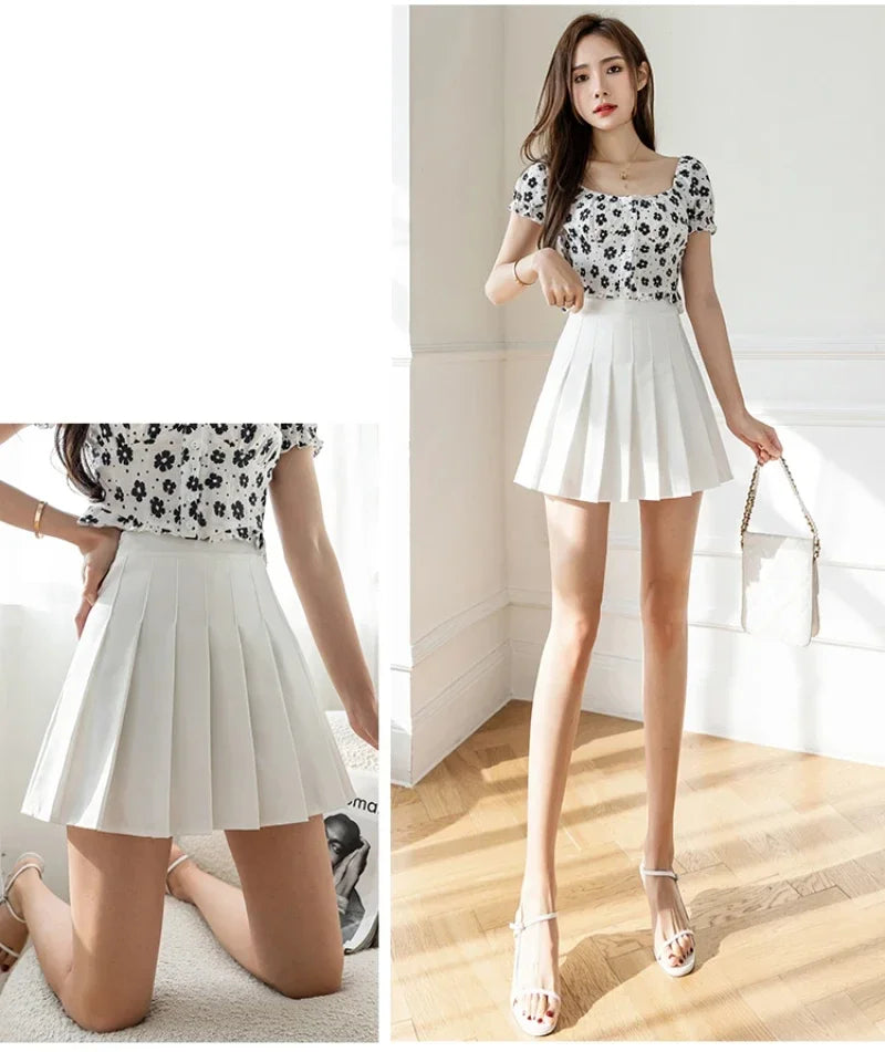2024 falda blanca con volantes para mujer, falda de verano de cintura alta con cremallera para chica bailando JK, ropa barata, m