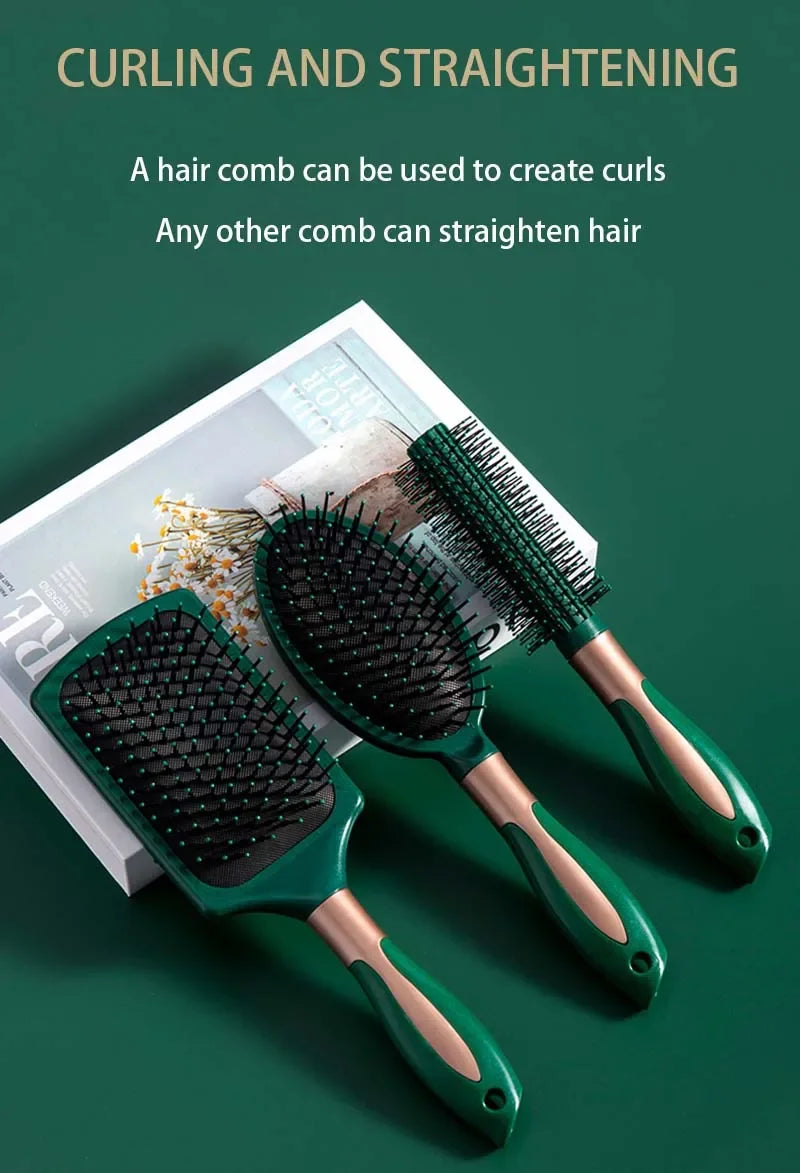 Oval Round Scalp Massage Air Cushion Comb, Anti-Static Exfoliating Salon SPA Hair Styling Tool