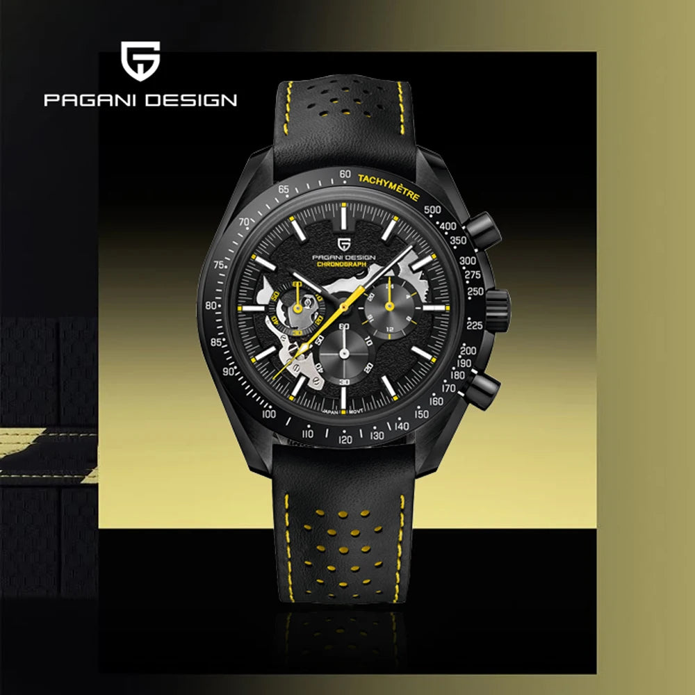 2025 New PAGANI DESIGN Moon Mens Quartz Watches Men Luxury Watch For Man Chronograph AR Sapphire Mirror Sports Waterproof Gift