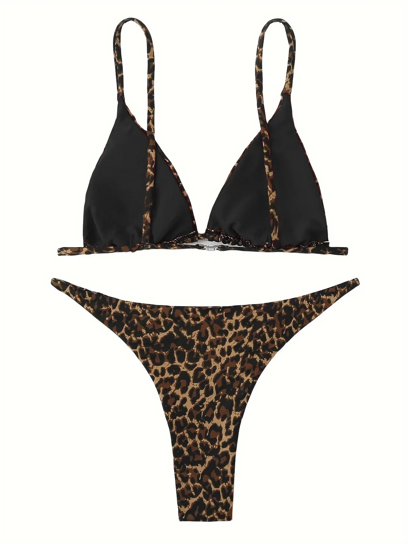 2024 Micro Leopard Bikini Women High Cut  Bandage Push Up Swimsuit Sexy Bathing Suit Padded Thong Swimwear,summer Beach Vacation
