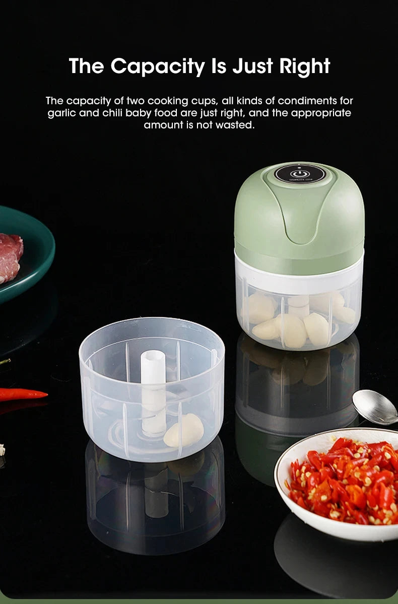 USB Portable Meat Grinder Vegetable Chopper for Kitchen Gadgets 250ml Garlic Masher Crusher Electric Kitchen Food Chopper
