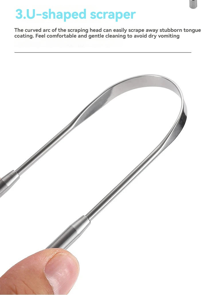 U-shaped Tongue Scraper Tongue Coating CleaningScraper Remove Bad Breath Bring Fresh Breath For Oral Suitable Men And Women