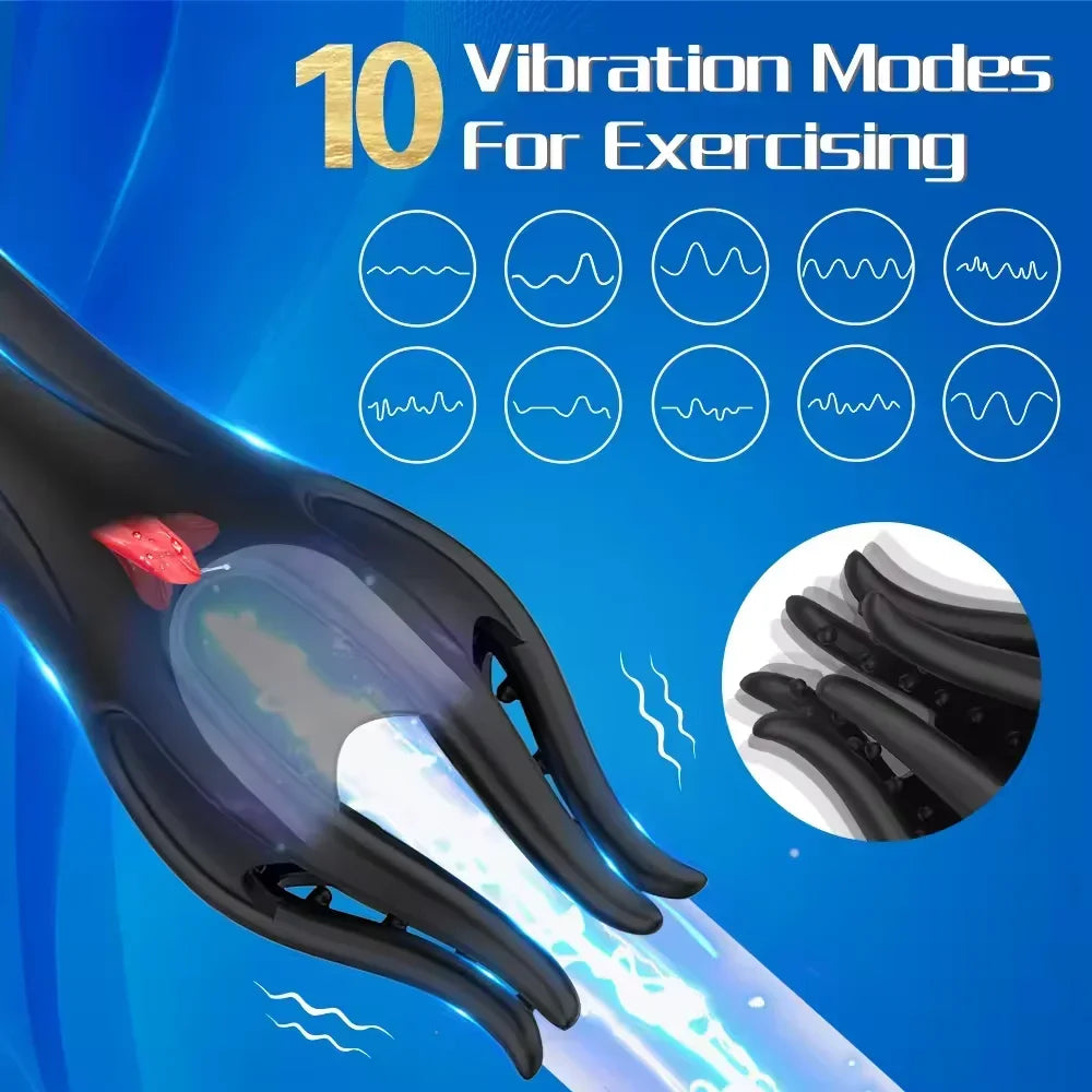 3 IN 1 Male Masturbator for Men Glans Vibrating Tongue Licking Delays Ejaculation Endurance Training Male Adult Sex Toys