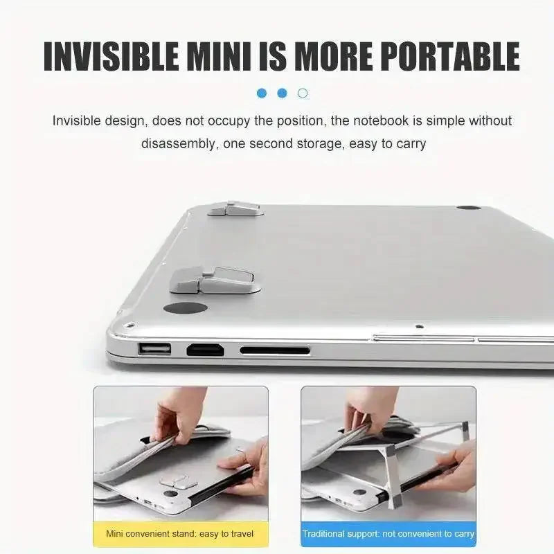 2pcs/Set Laptop Stand for Computer Keyboard Stand Riser Aluminum Mini Portable Laptop Stands for Notebook
