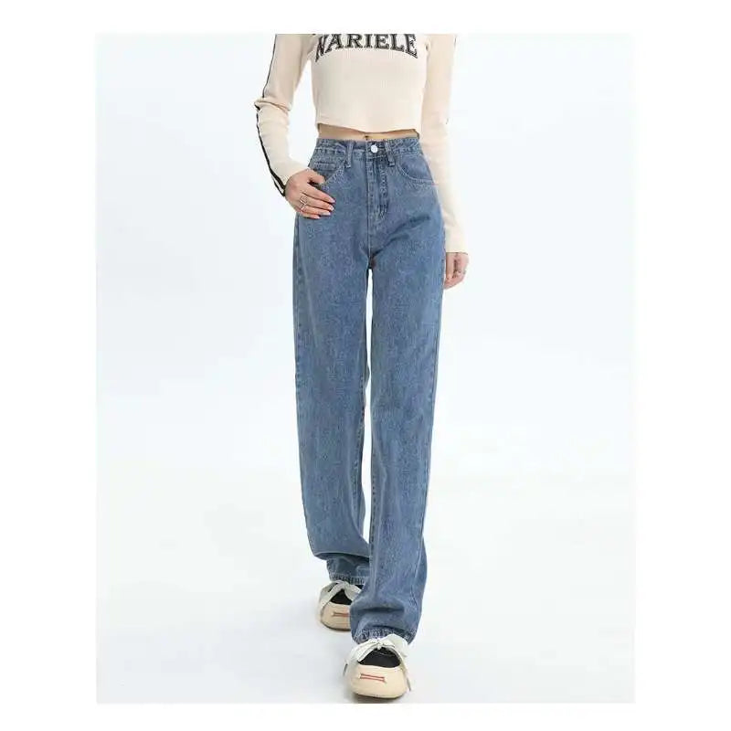 New Autumn And Winter Styles Suitable For All Seasons Basic Jeans For Women High Waist Retro Wide Leg Versatile And Casual Jeans