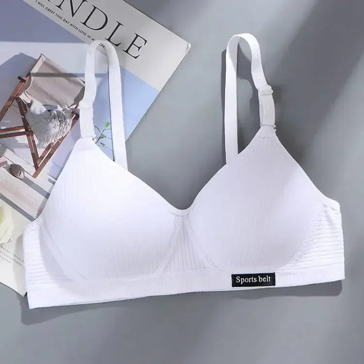 Women Cotton Underwear AB Cup Bra Wireless Gathered Comfort V Brassiere Push Up Lingerie Bralette Girls Seamleass Sports Bras