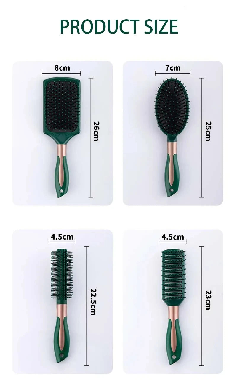Oval Round Scalp Massage Air Cushion Comb, Anti-Static Exfoliating Salon SPA Hair Styling Tool