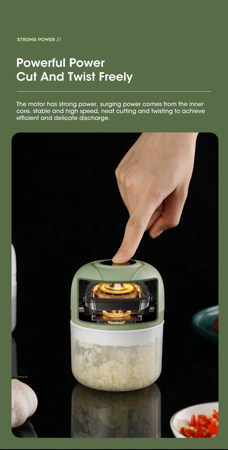 USB Portable Meat Grinder Vegetable Chopper for Kitchen Gadgets 250ml Garlic Masher Crusher Electric Kitchen Food Chopper