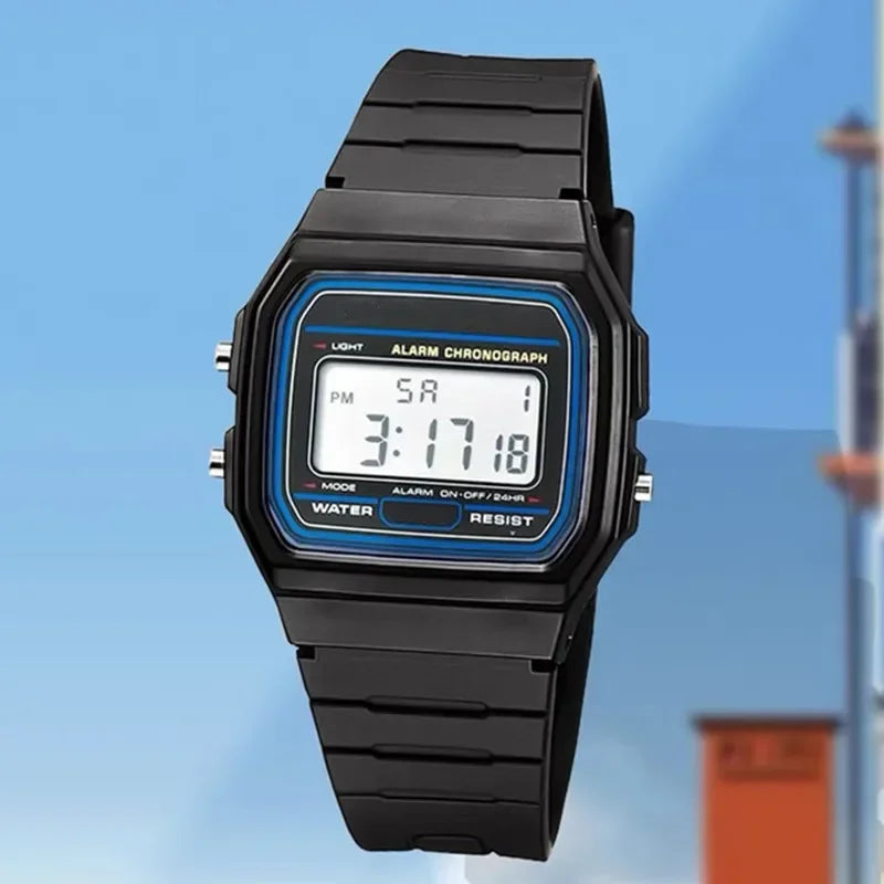 Sports-Casual Men's Square LED Watch - Digital Display Minimalist Wristwatch Ideal for Students & Daily Activities