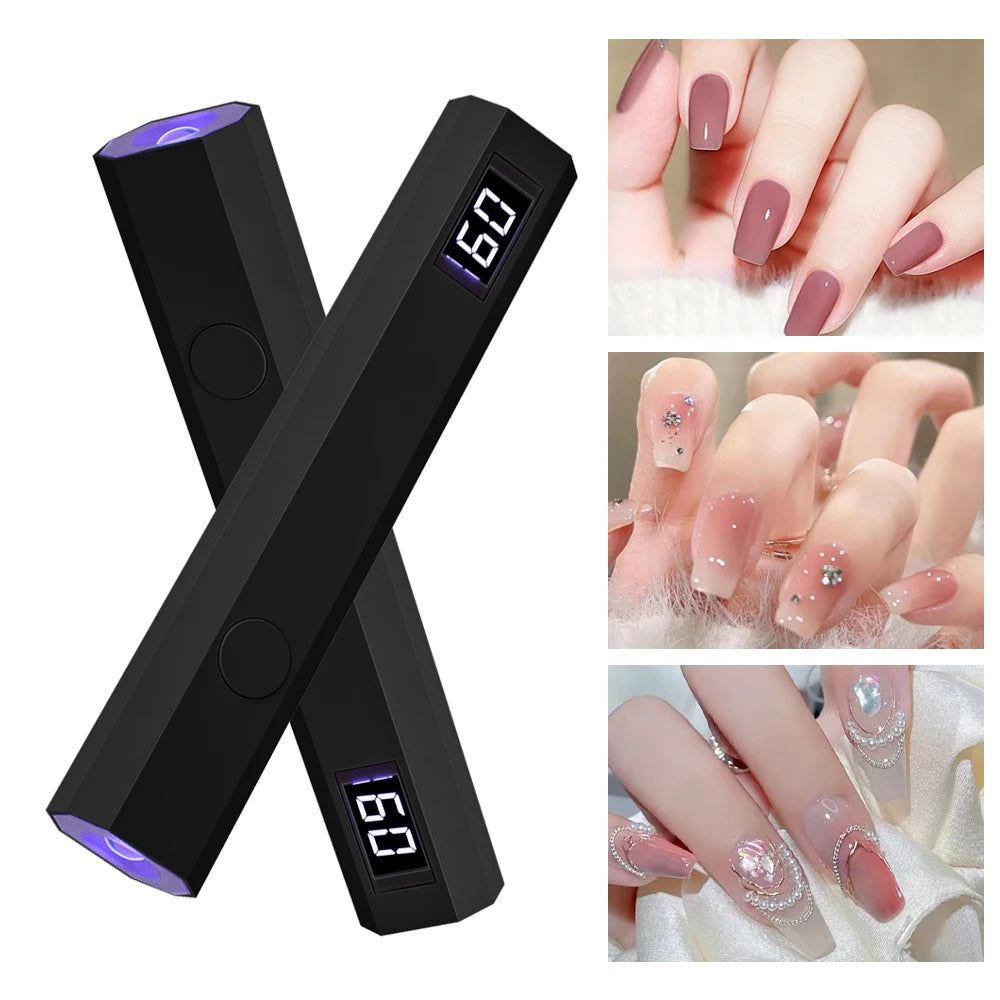 LINMANDA Portable Nail Dryer Lamp UV LED Nail Light for Curing All Gel Polish USB Rechargeable Quick Dry Manicure Nail Art Tools