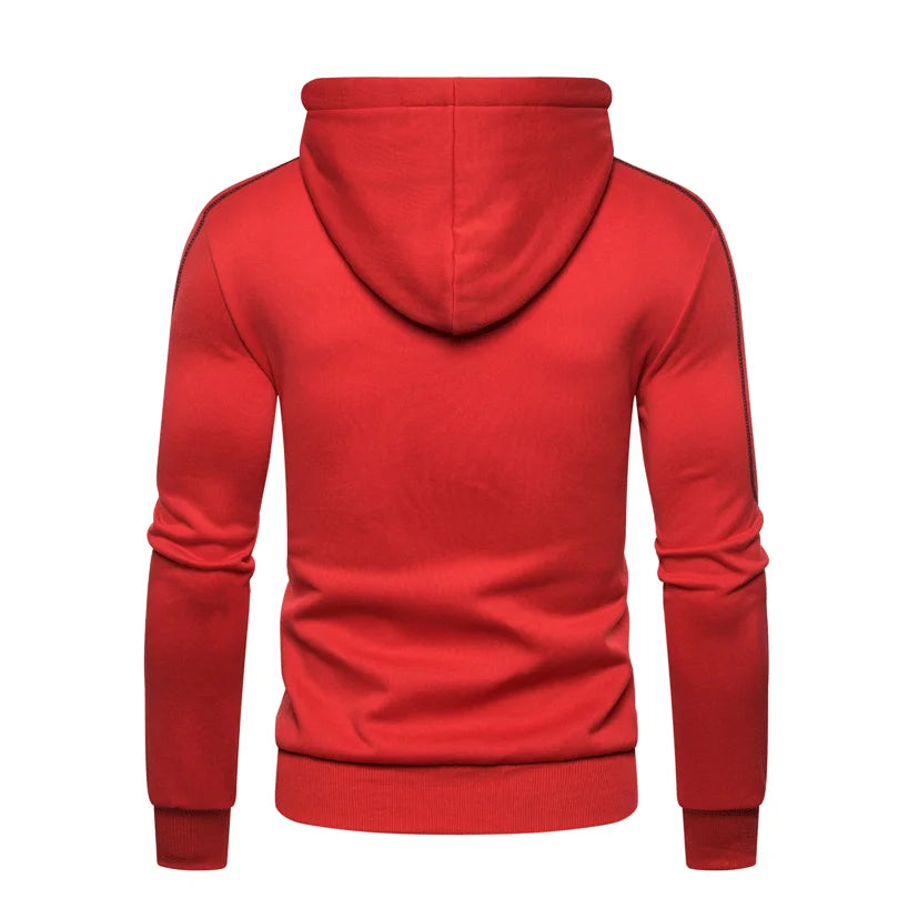 Men tracksuit zipper hood multi-pocket and protective pants casual jogging tracksuit fall/winter 2-piece setLarge size S-3XL
