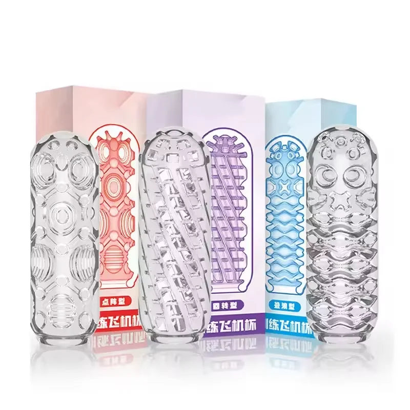 Male Masturbator Cup Soft Pussy Sex Toys Transparent Vagina Adult Endurance Exercise Adult supplies Vacuum Pocket Cup for Men