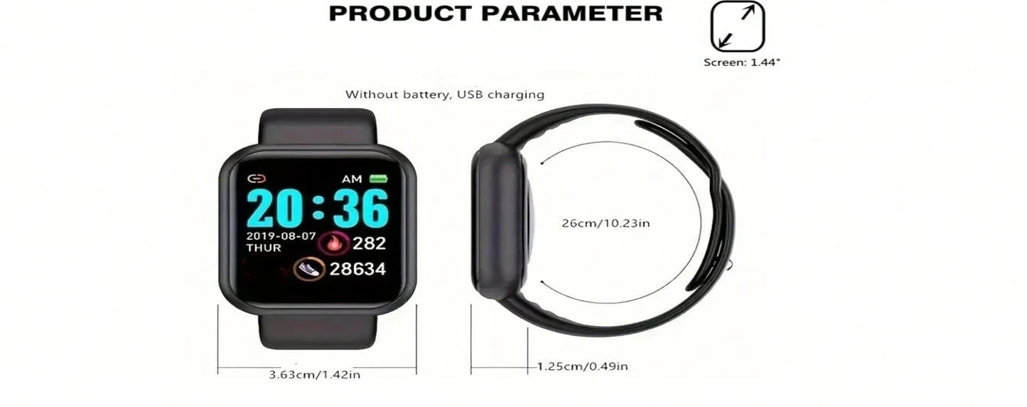 Smart Watches Fashion Sports Bracelet Multi-function USB Plug-in Charging Watches Women Fitness Men Smartwatch For Android Phone
