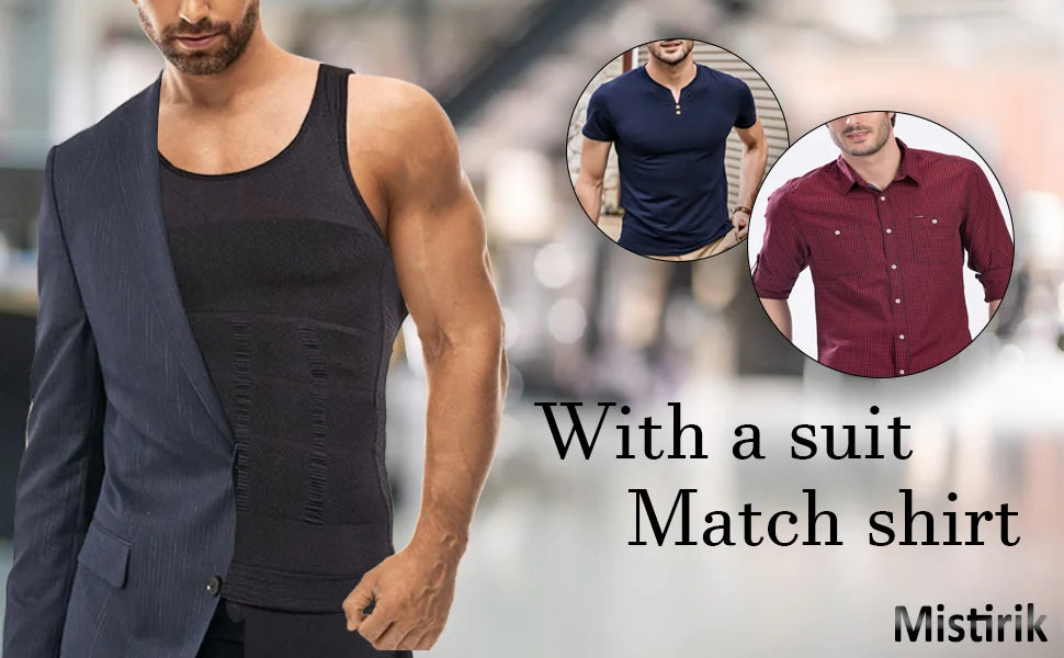 Men Compression Body Shaper Vest Seamless Slimming Tank Top Waist Trainer Belly Control Undershirt Shapewear Weight Loss Shirt
