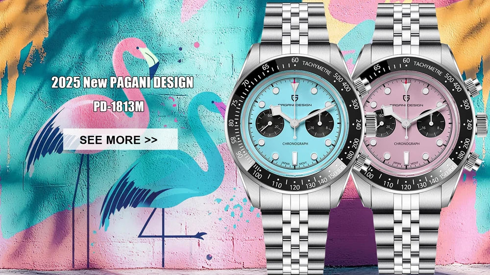 2025 New PAGANI DESIGN Moon Mens Quartz Watches Men Luxury Watch For Man Chronograph AR Sapphire Mirror Sports Waterproof Gift