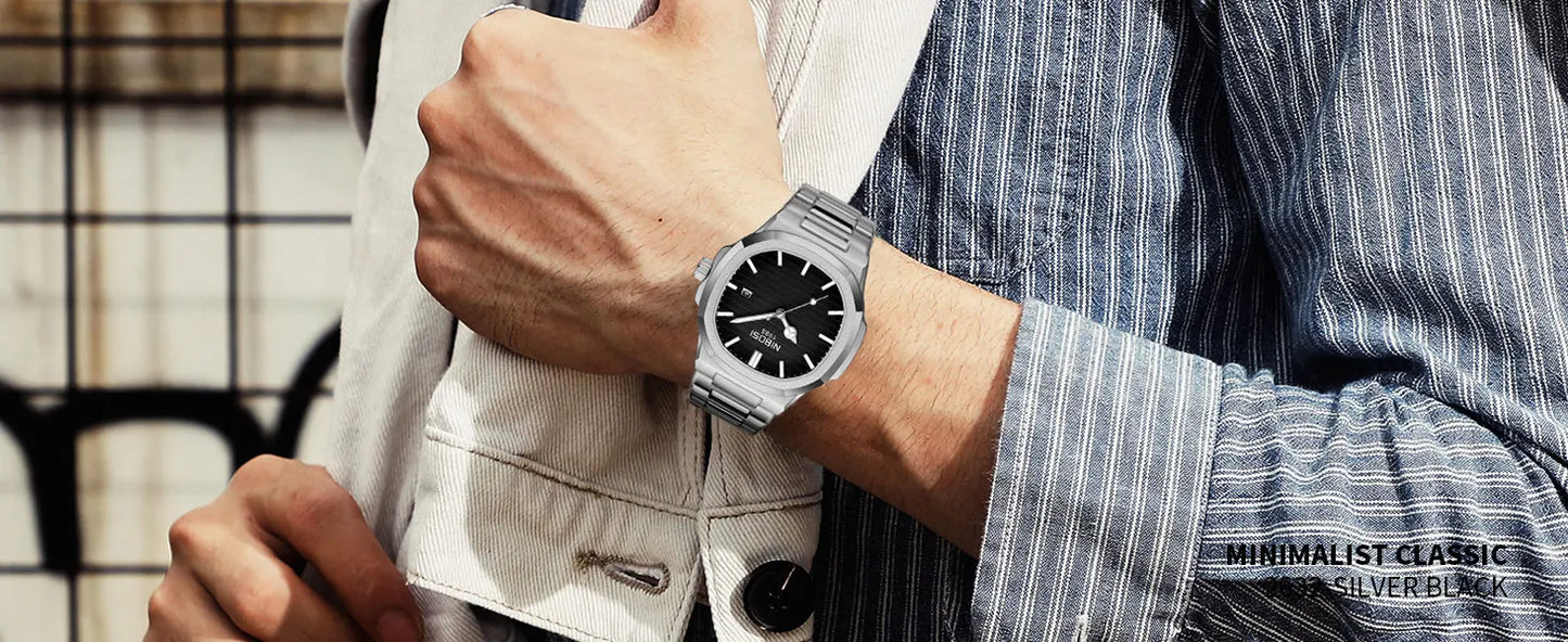2025 New Luxury Men Quartz Watches 30M Waterproof Automatic Date Watch Man Stainless Steel Sport Chronograph Watch for Men Clock