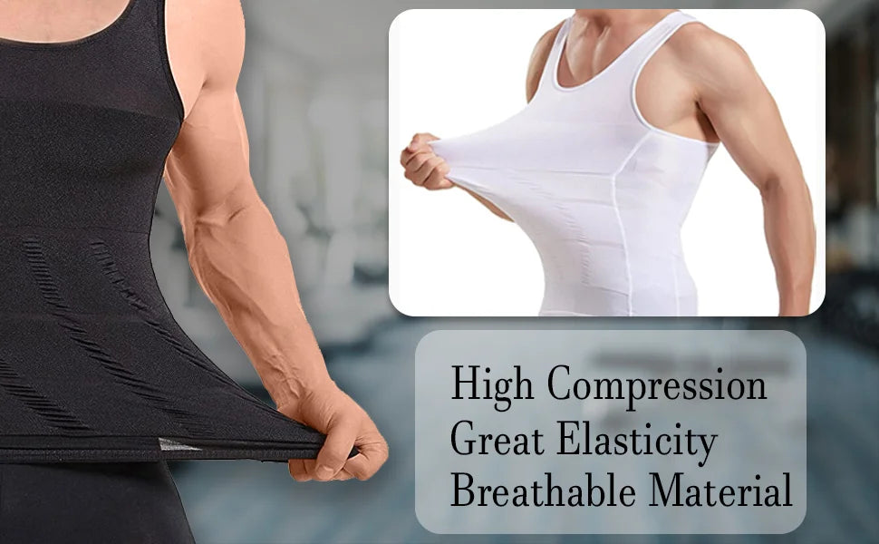 Men Compression Body Shaper Vest Seamless Slimming Tank Top Waist Trainer Belly Control Undershirt Shapewear Weight Loss Shirt