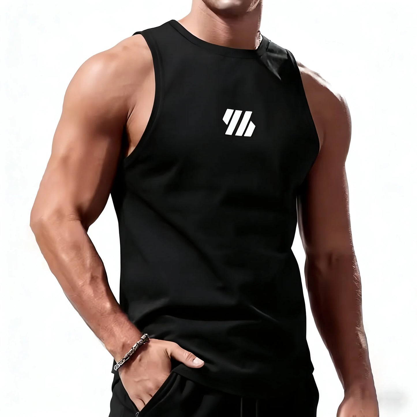 Men Sport Vest Summer Quick Dry Training Tanktop Workout Gym Singlets Man Fitness Tops Sleeveless Shirt Tee Running Tank Top Men