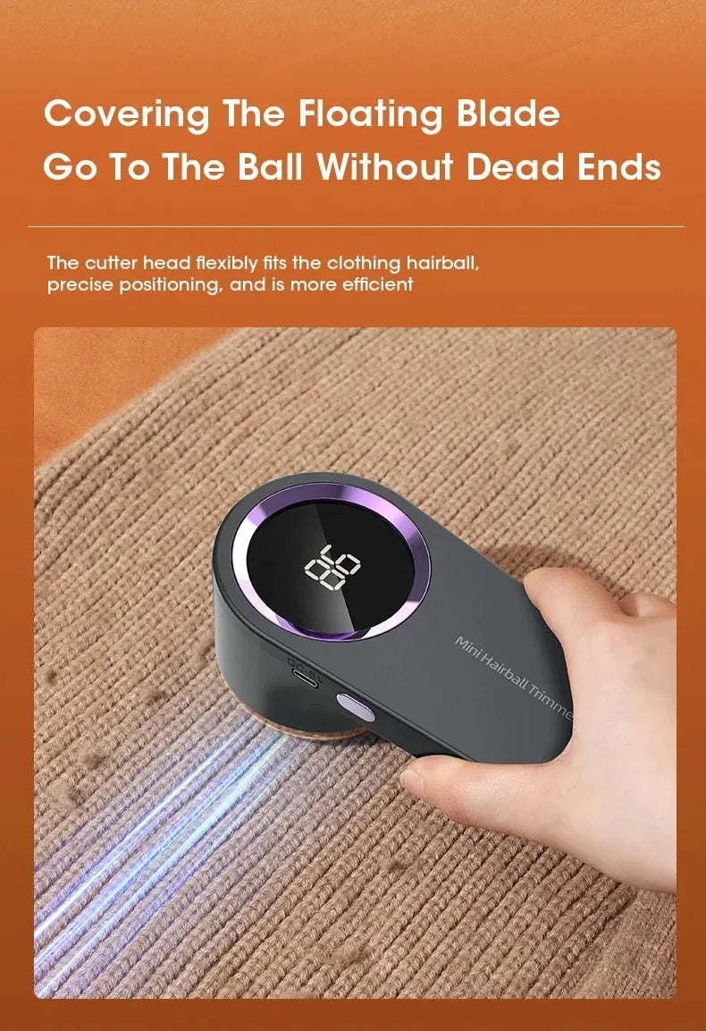 Portable Electric Lint Remover with LED Display USB Rechargeable Sweater Shaver Household Clothes Hair Ball Trimmer