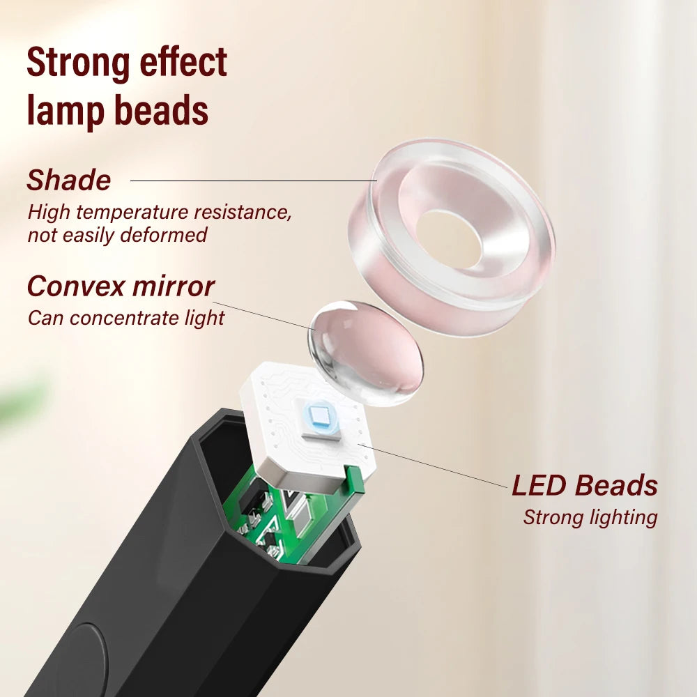 LINMANDA Portable Nail Dryer Lamp UV LED Nail Light for Curing All Gel Polish USB Rechargeable Quick Dry Manicure Nail Art Tools