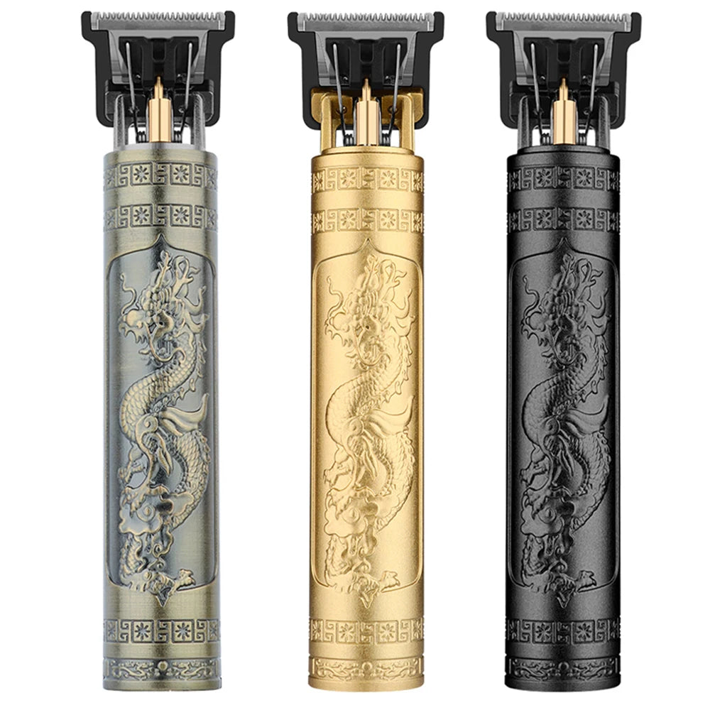 T9 HairClipper Beard Shaving Body Hair Trimmer Clippers Electric Machine Men Haircut Machine 0mm Barber ShaverDragon Carved