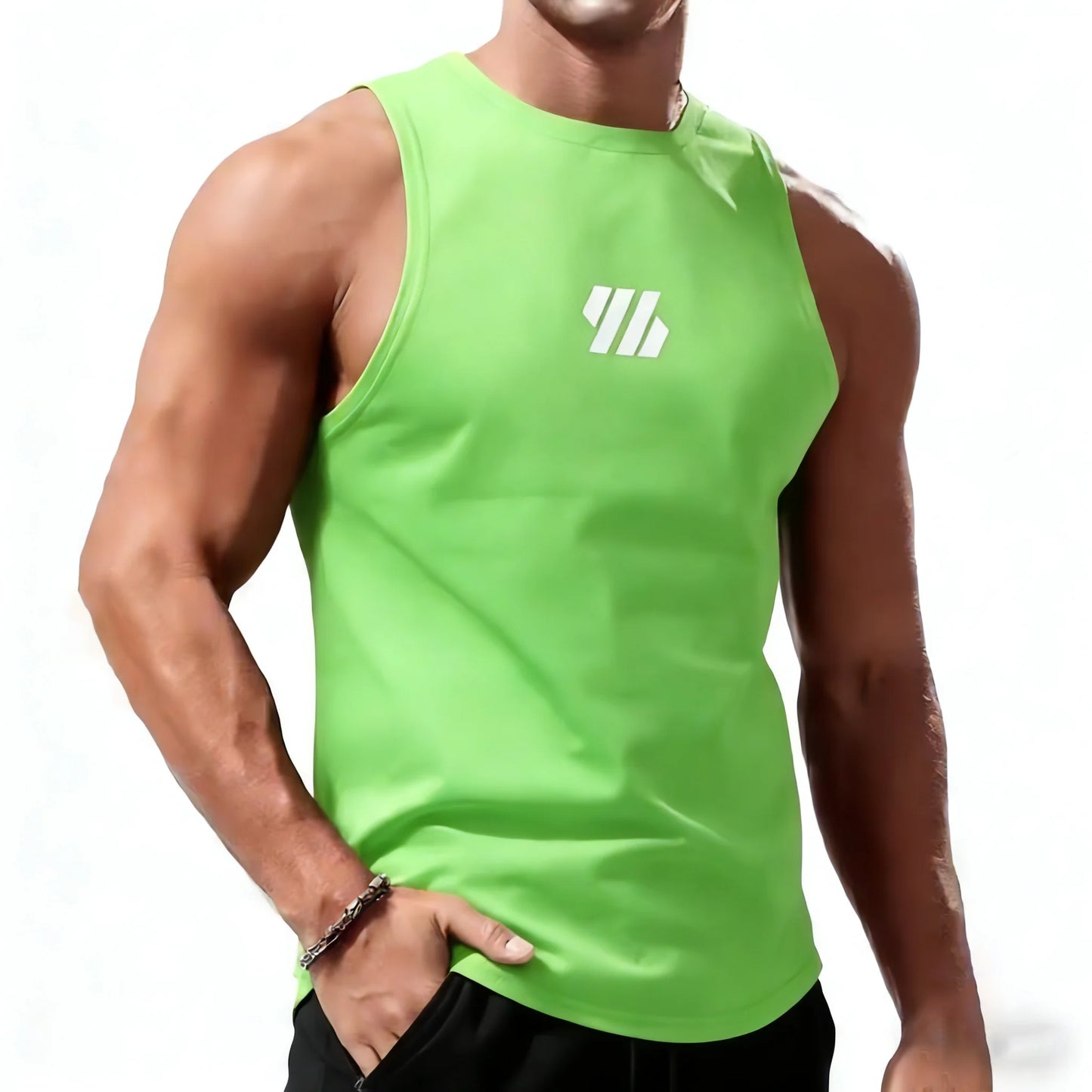 Men Sport Vest Summer Quick Dry Training Tanktop Workout Gym Singlets Man Fitness Tops Sleeveless Shirt Tee Running Tank Top Men