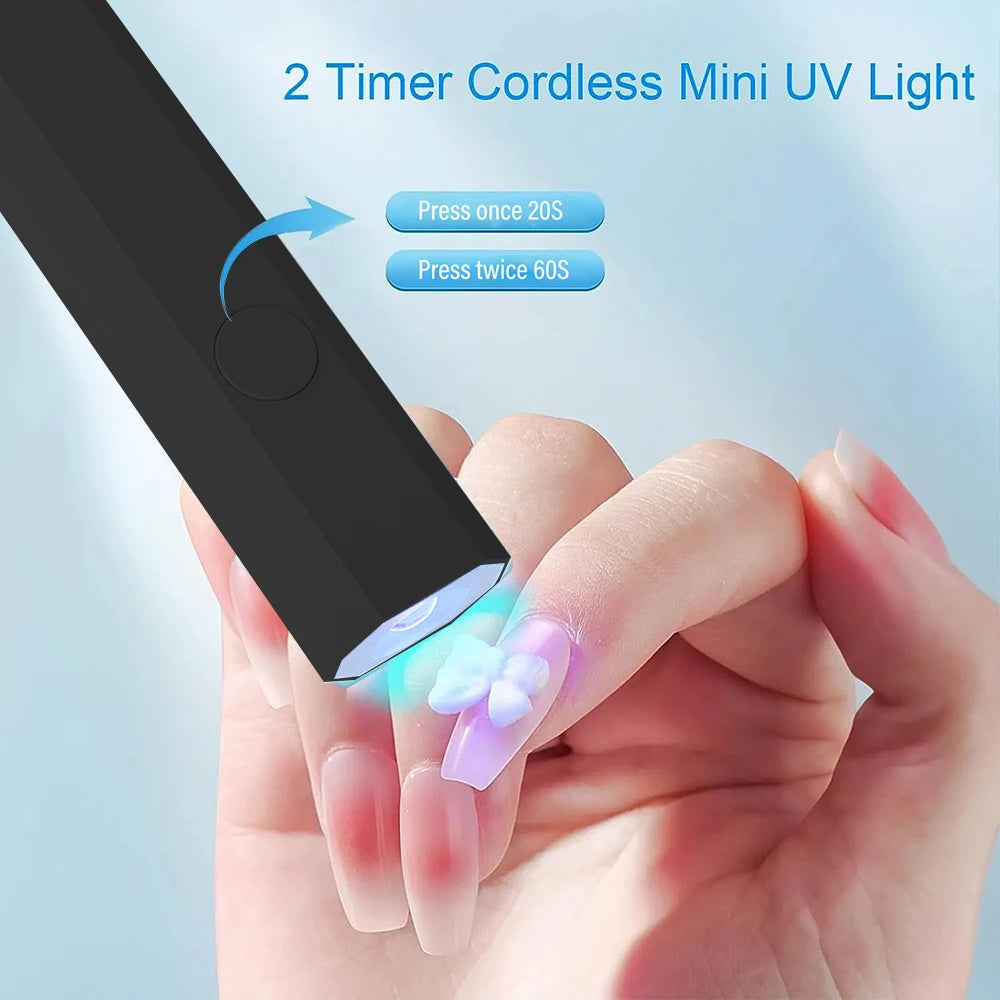 LINMANDA Portable Nail Dryer Lamp UV LED Nail Light for Curing All Gel Polish USB Rechargeable Quick Dry Manicure Nail Art Tools