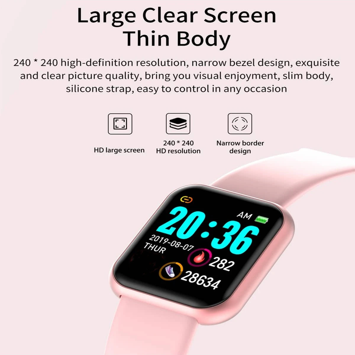 Smart Watches Fashion Sports Bracelet Multi-function USB Plug-in Charging Watches Women Fitness Men Smartwatch For Android Phone