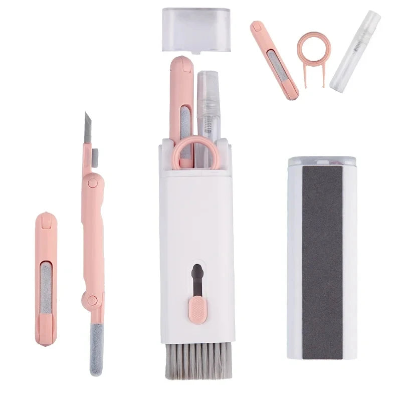 Keyboard Cleaning Kit 7-in-1 Laptops Cleaner with Keycap Puller, Multifunctional Keyboard Brush Cleaning Set for Airpods Phone