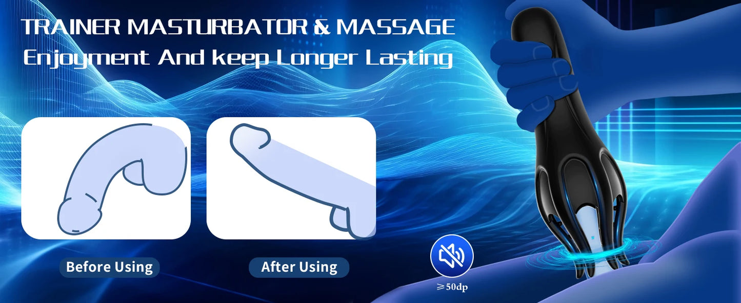 3 IN 1 Male Masturbator for Men Glans Vibrating Tongue Licking Delays Ejaculation Endurance Training Male Adult Sex Toys