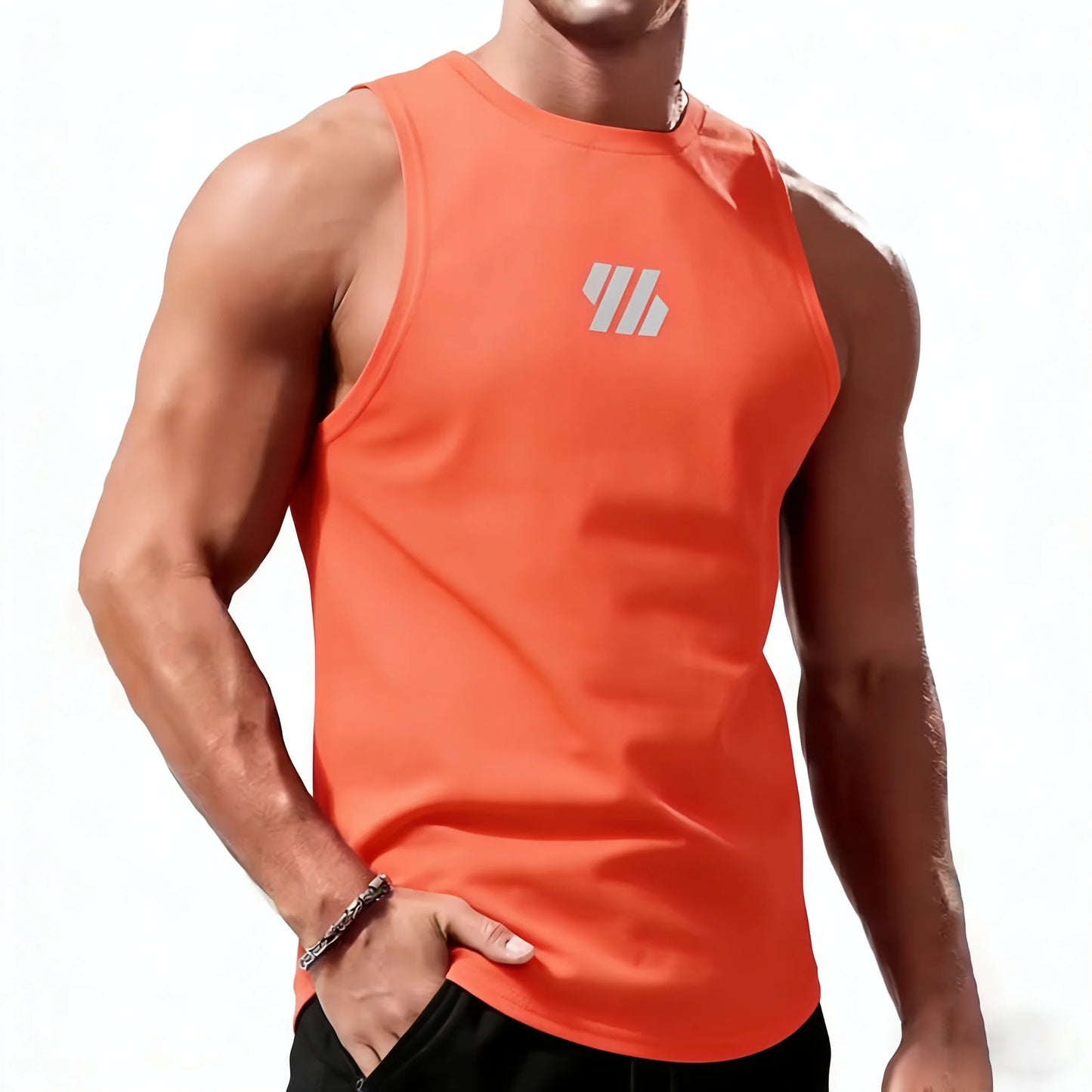 Men Sport Vest Summer Quick Dry Training Tanktop Workout Gym Singlets Man Fitness Tops Sleeveless Shirt Tee Running Tank Top Men